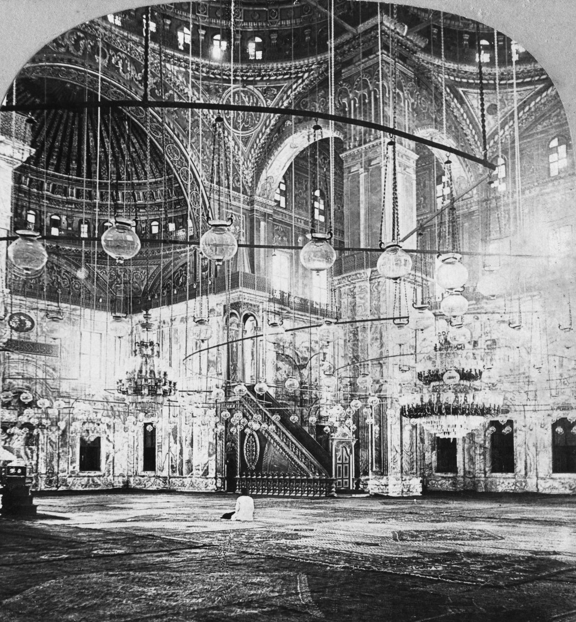 インテリア、ムハンマドアリモスク、カイロ、エジプト、1899年 作： BLシングル