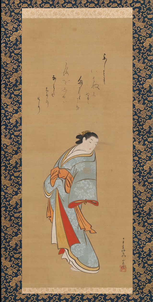 立っている娼婦、おそらく 1720 年代。 作： 梅翁軒