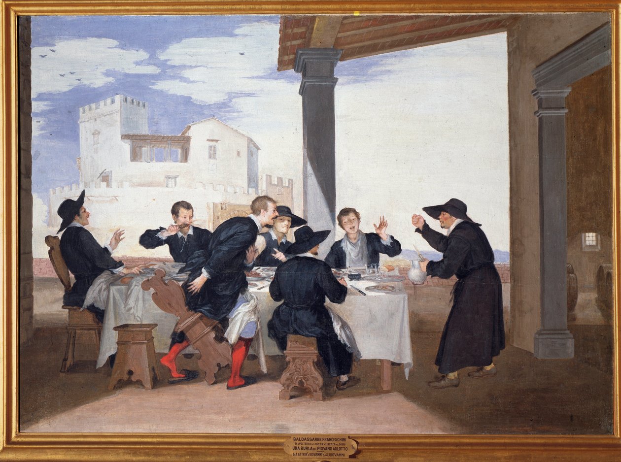 アルロット・マイナルディ（またはピーヴァノ・アルロット）、冗談と歓談で知られる司祭 - 油彩・キャンバス 作： バルダッサーレ・フランチェスキーニ