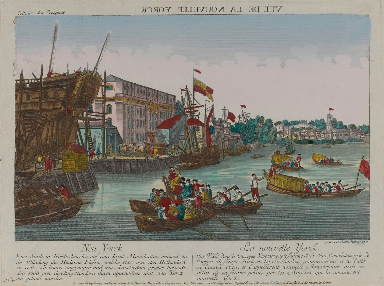 ？New Yorckの眺め？、1776年頃 作： バルタザール・フリードリヒ・ライゼルト