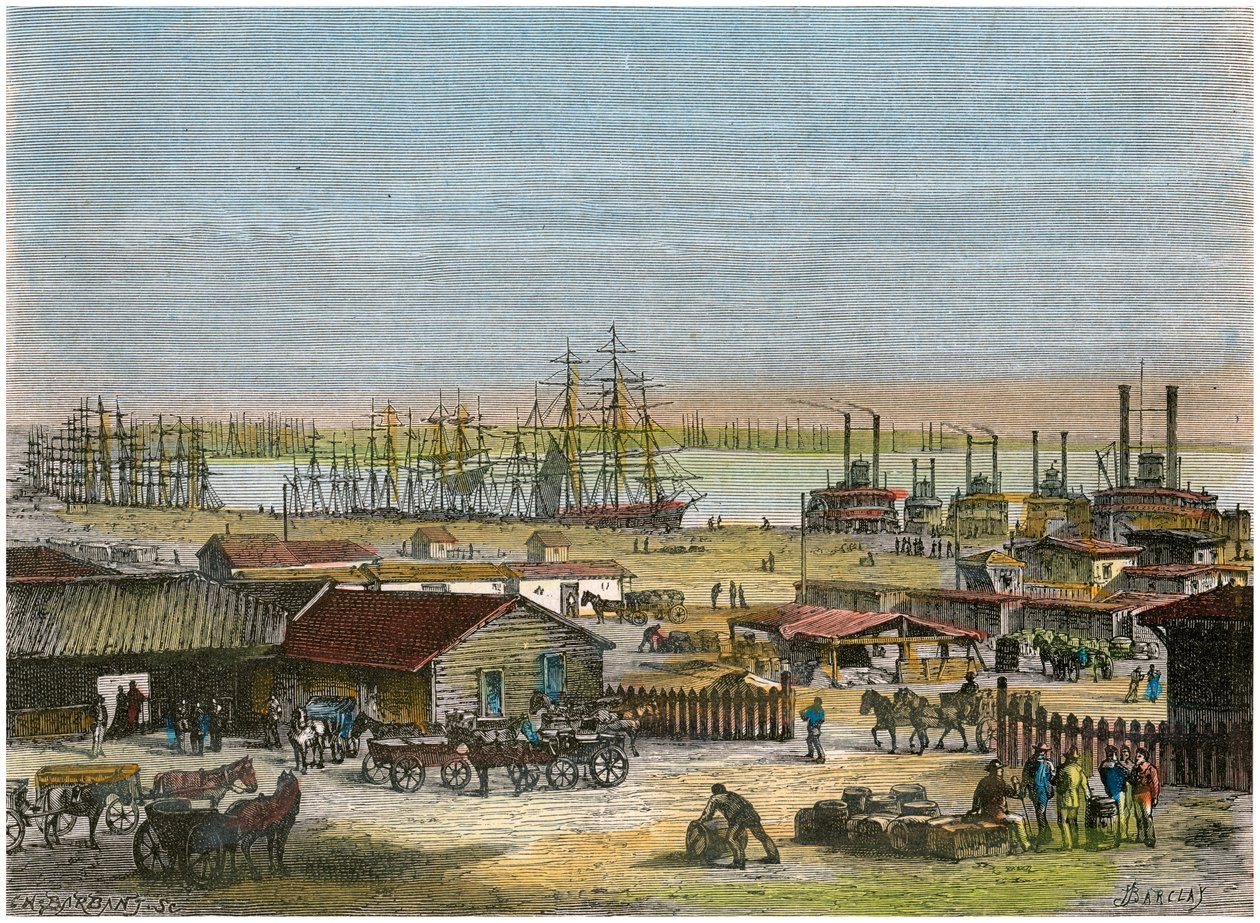 ミシシッピ川、ニューオーリンズ、ルイジアナ州、アメリカ合衆国、c1880 作： バーバント