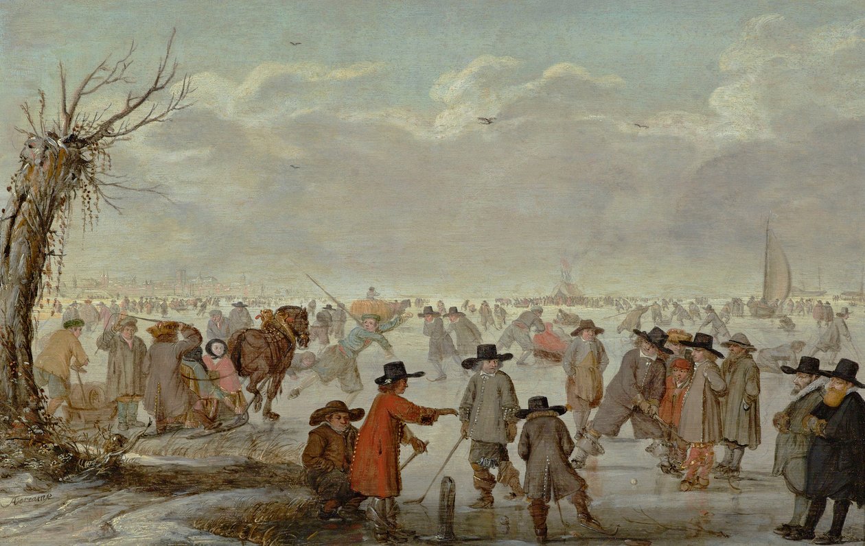 氷上のゲーム 1654年 （油彩・パネル） 作： バレントアバーキャンプ