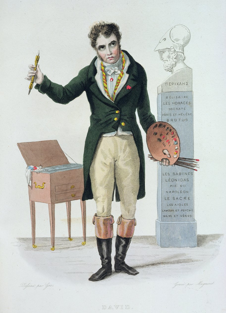ジャックルイデイビッド（1771-1835）、E。メネシェ作「ルプルタルクフランセ」のイラスト、1835年（カラー彫刻） 作： アントワーヌ・ジャン・グロ