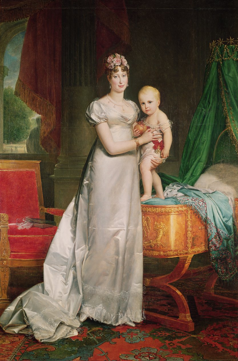 マリー・ルイーズ（1791-1847）とローマの王（1811-32） 作： バロン・フランソワ・パスカルサイモン・ジェラール