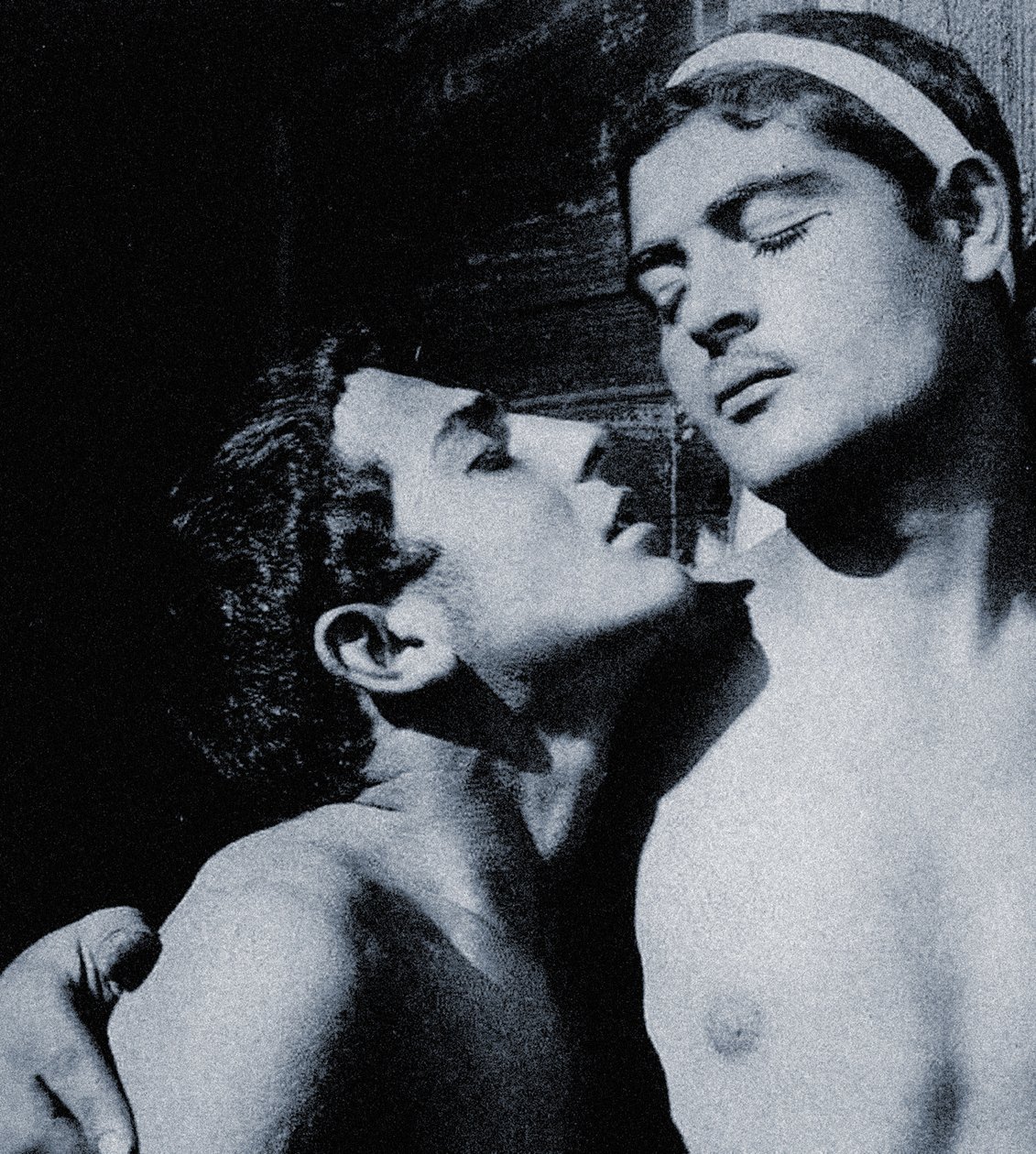 2つの男性のヌードの研究、シチリアc.1898（セピア写真） 作： ヴィルヘルム・フォン・グローデン男爵