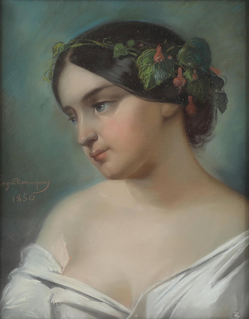 ウジェーヌ・ドゥマルケイ 1850年 少女の肖像 作： バーセレミーユージーンデマーキー