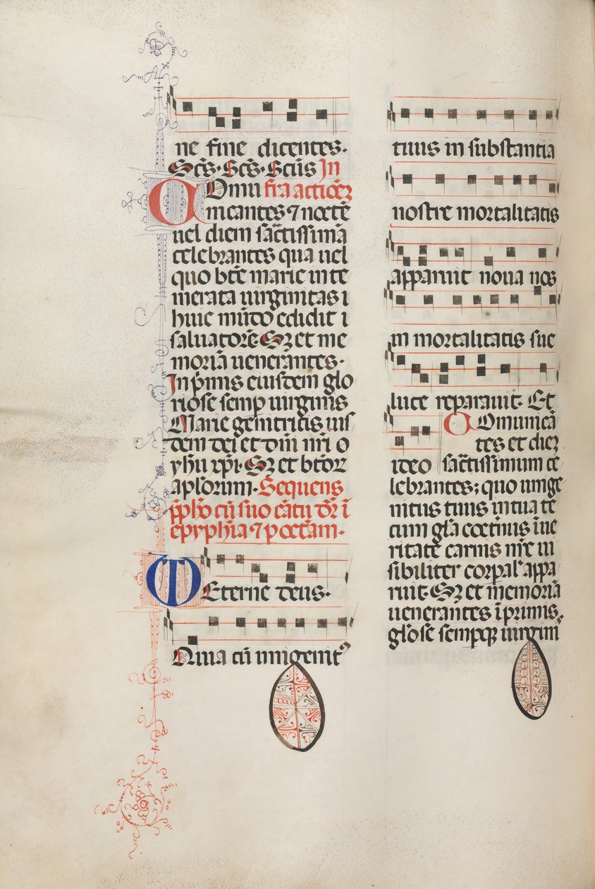 Missale：Fol。 177v：さまざまな普通の祈りのための音楽、1469年。 作： バルトロメオ・カポラリ