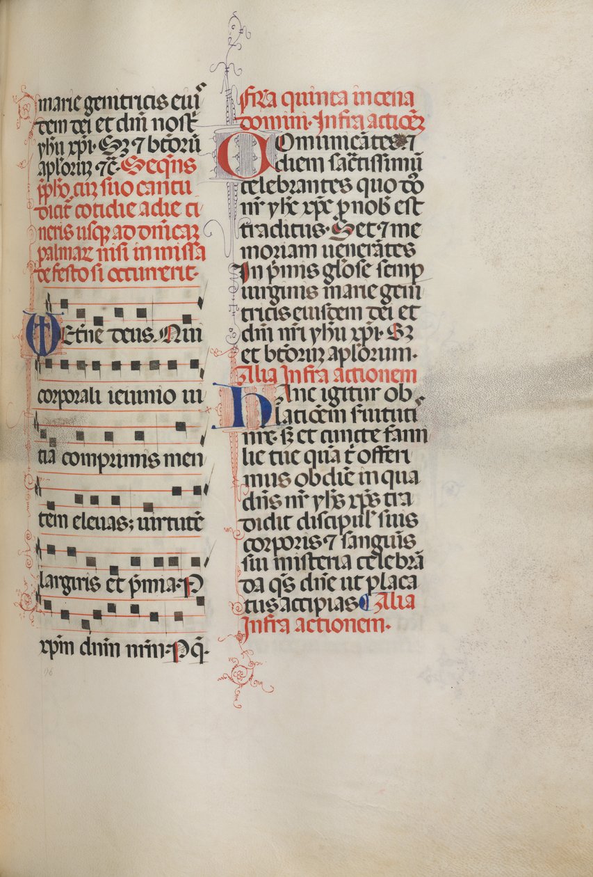 Missale：Fol。 178：さまざまな普通の祈りのための音楽、1469年。 作： バルトロメオ・カポラリ