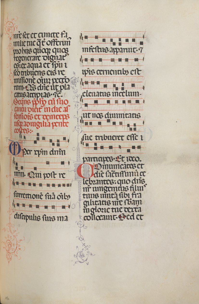 Missale：Fol。 180：さまざまな普通の祈りのための音楽、1469年。 作： バルトロメオ・カポラリ