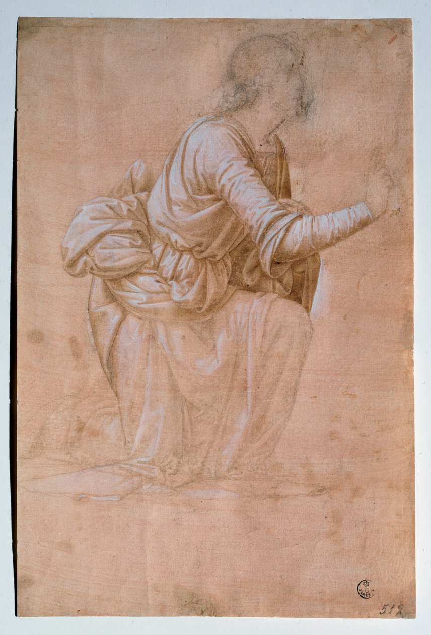 ヴォルテラの受胎告知の天使」 フラ・バルトロメオ（Bartolomeo della Porta detto）（1472-1517）のデッサン Uffizi（オフィス） Gabinetto Disegni e Stampe Italy 作： バルトロメオフラ