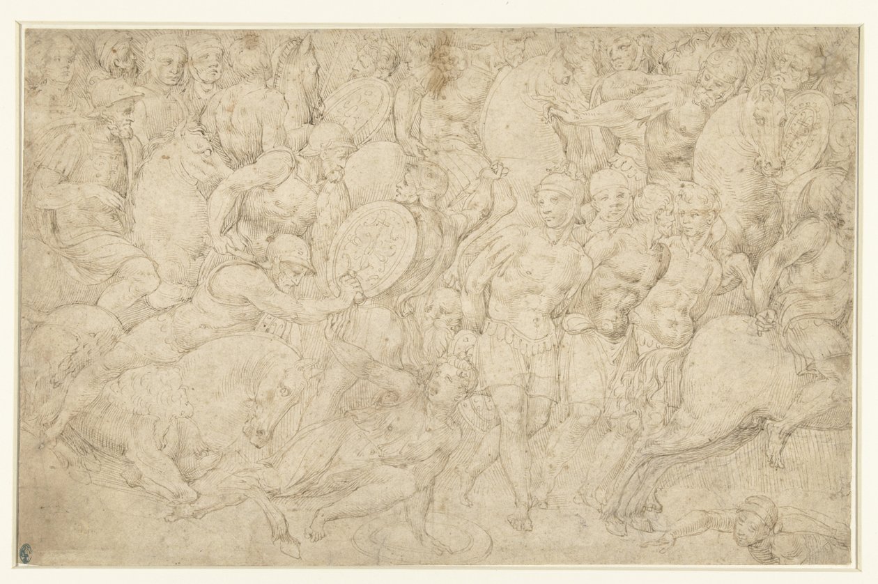 騎兵と歩兵の戦闘と捕虜の行動 作： Bartolommeo Neroni（帰属）