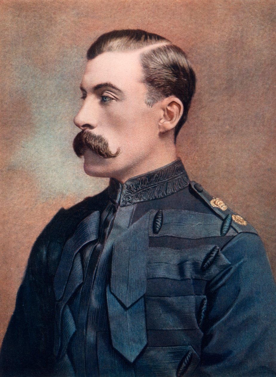 1902年、ナタールフィールドフォースの第2騎兵旅団を指揮するJFブロックルハースト少将。 作： バッサーノスタジオ