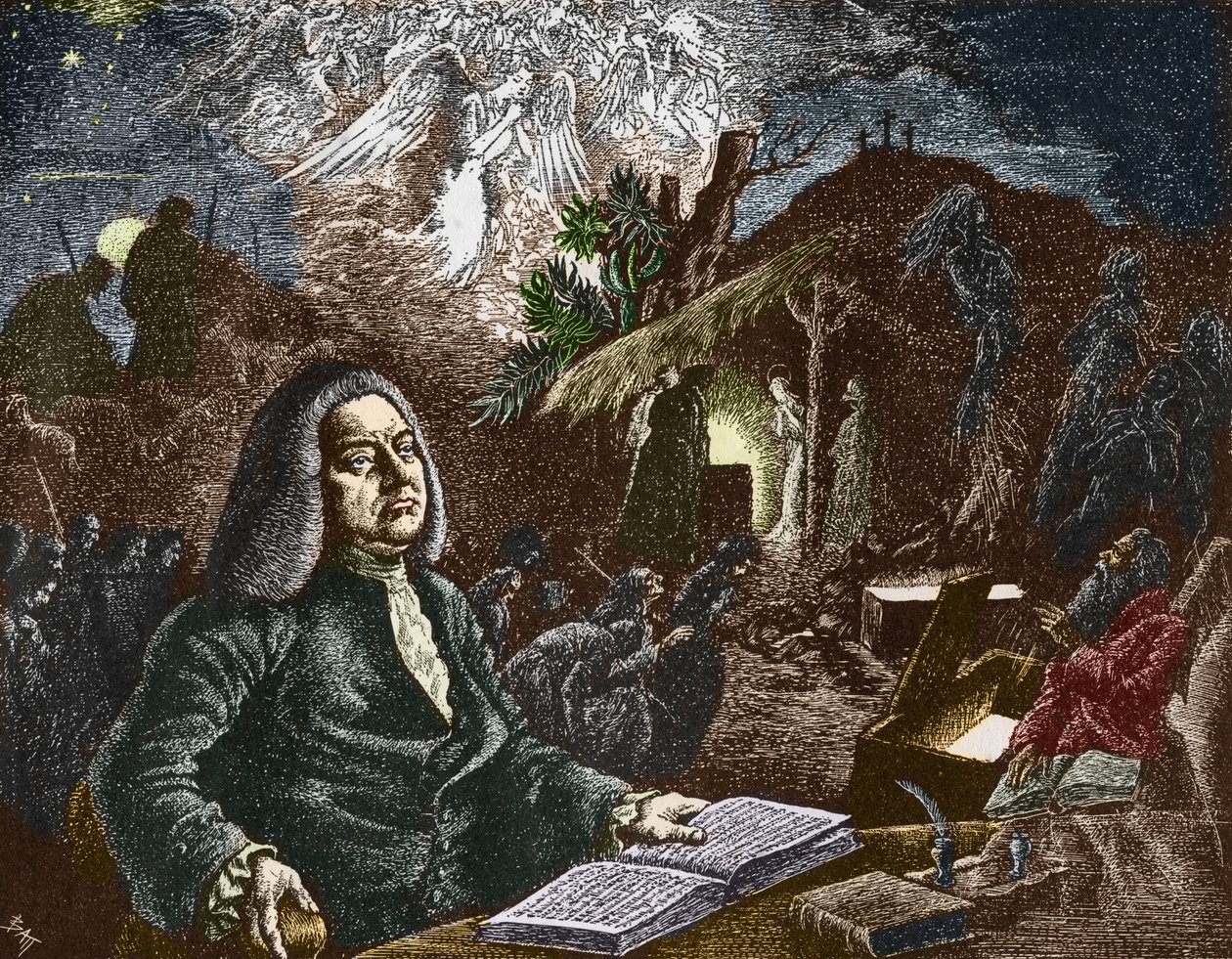 Retrato de George Frederick Handel (Georg Friedrich Handel 作： バット（1892～1945年）