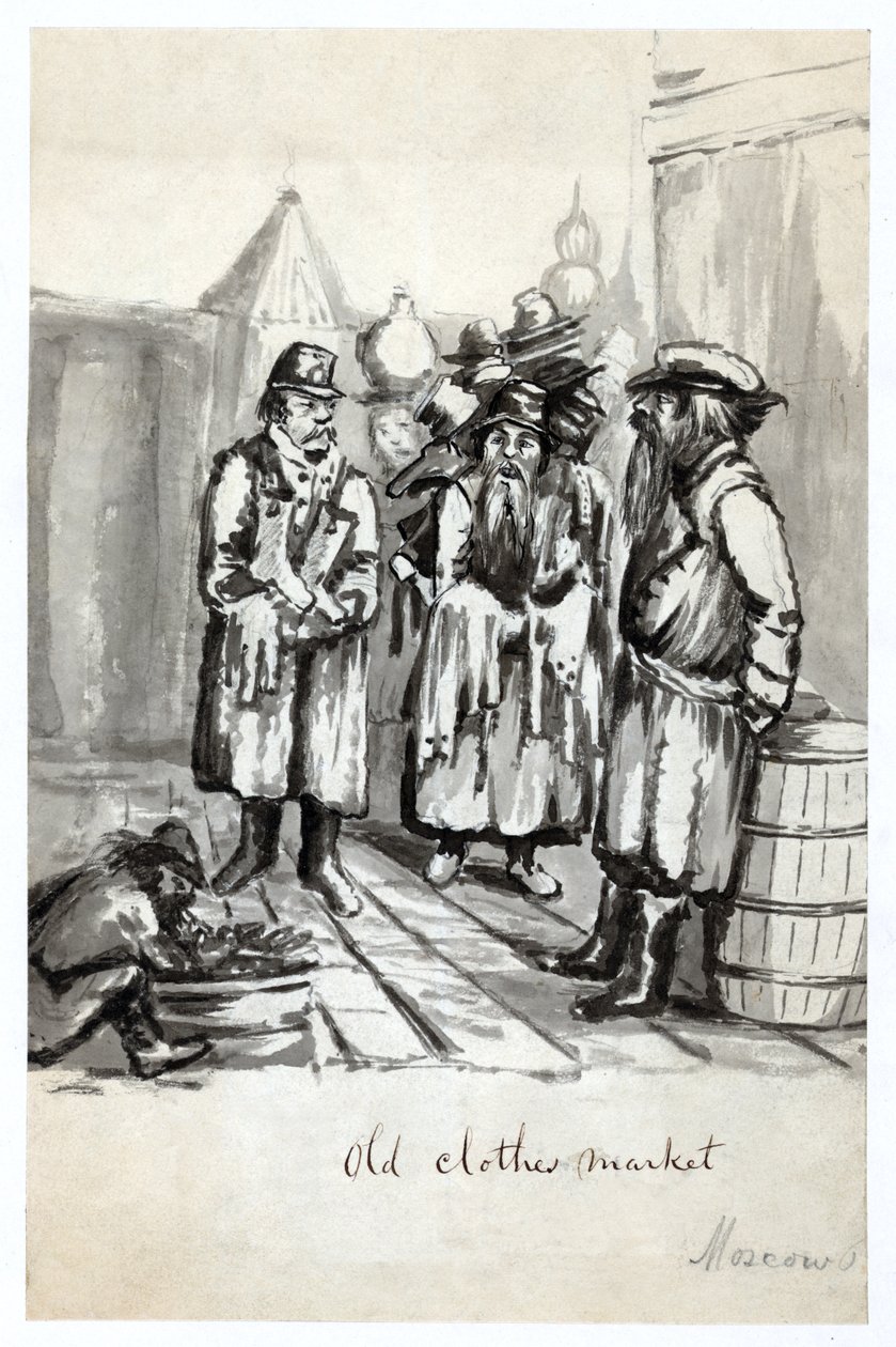 Old Clothes Market、モスクワ、1862年発行 作： ベヤード・テイラー