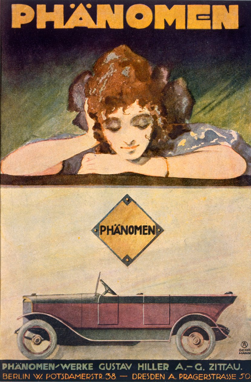 Phanomen車の広告、1907-27 作： ベーアマン
