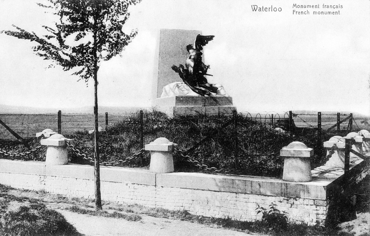 ウォータールーの戦いのフランス記念碑、記念ポストカード、1912年頃（フォトリソ） 作： ベルギーの写真家