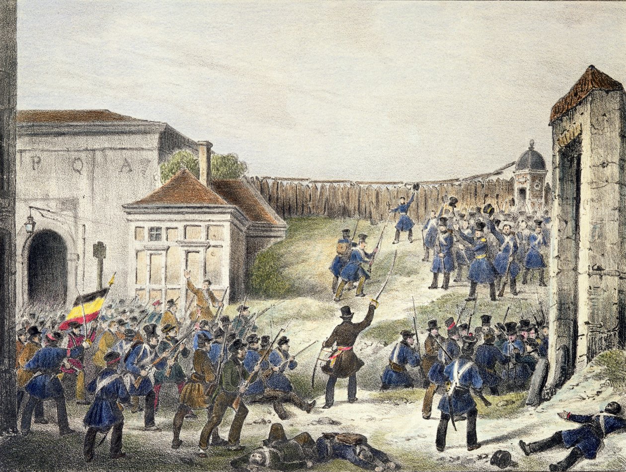 アントワープ：オランダ軍の最後の攻撃、1830年10月27日 作： ベルギーの学校