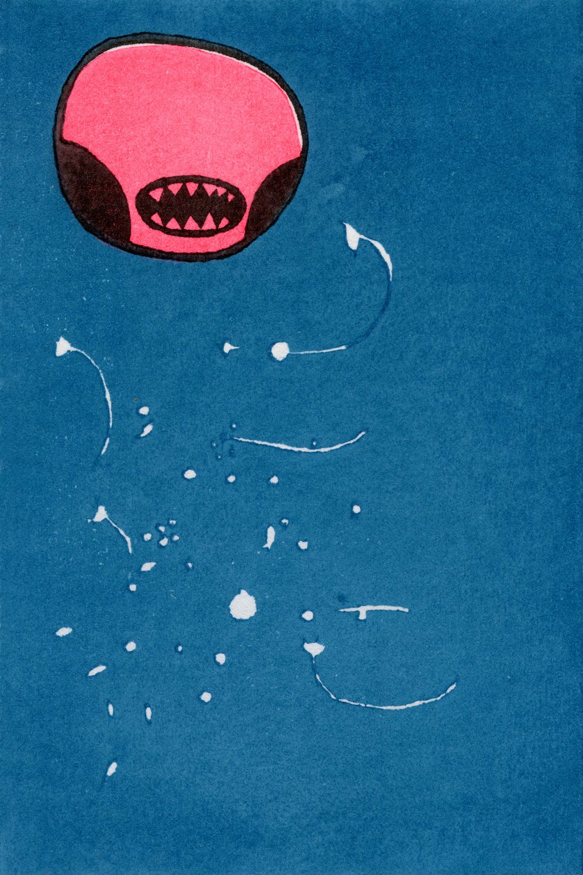Seedpod Space Monster、2013（和紙の水彩） 作： ベラ・ラーソン