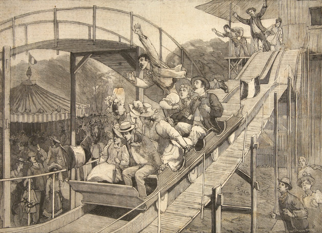 1891年7月26日の「Le Petit Parisien」からのサンクラウドのロシア山での遊園地事故 作： Beltrand and Clair Guyot、E。Dete