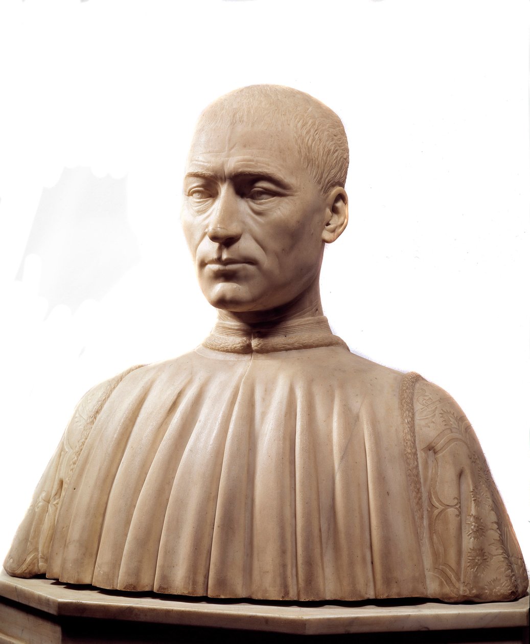 フィリップ・ストロッツィ（またはフィリッポ）（1489-1538）の胸像。ベネデット・ダ・マイアーノ(1442-1497)による大理石彫刻 15世紀 パリ、ルーヴル美術館蔵 作： ベネデット・ダ・マイアーノ