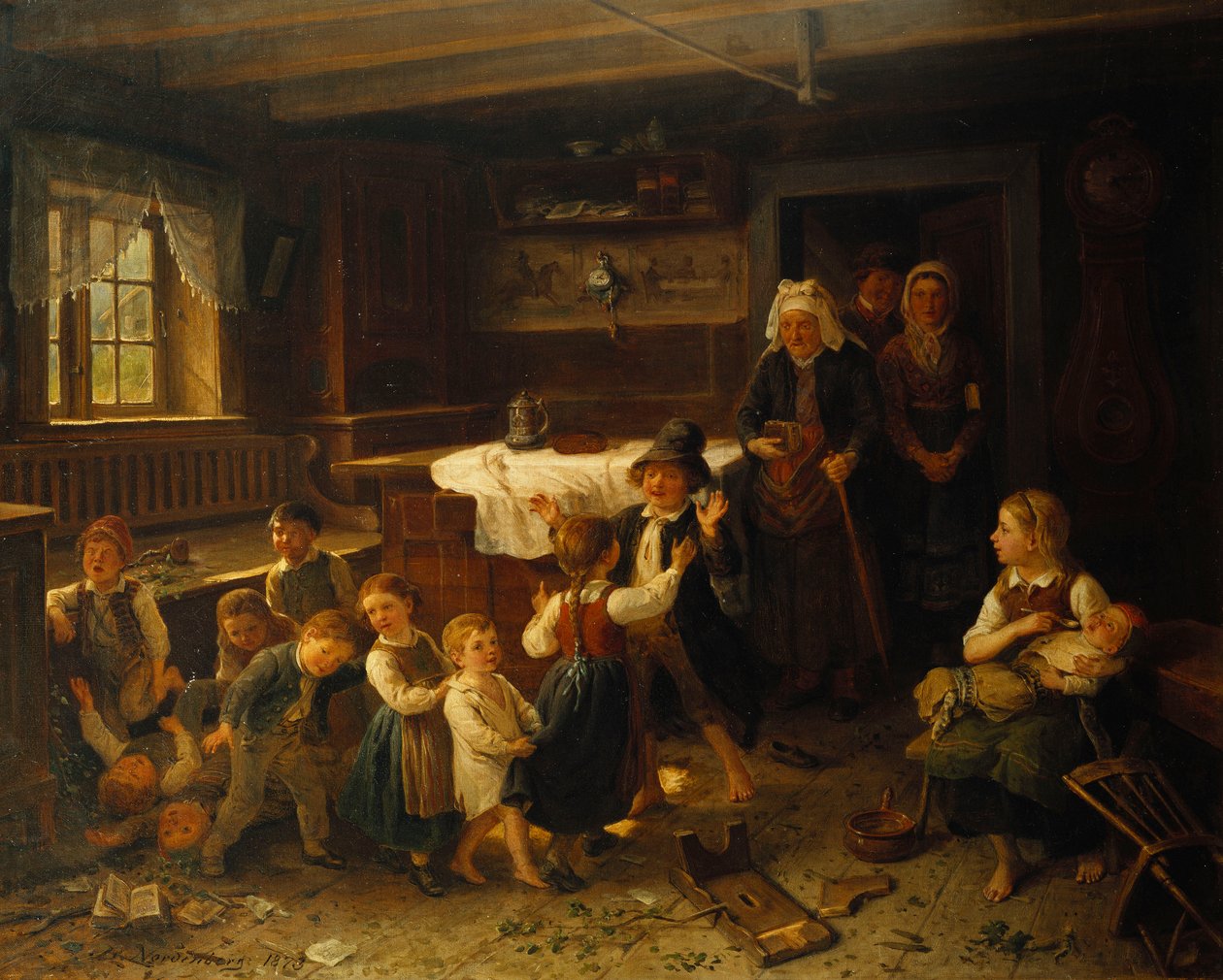 インテリアで遊ぶ子供たち、1873 作： ベンクト・ノルデンベルク