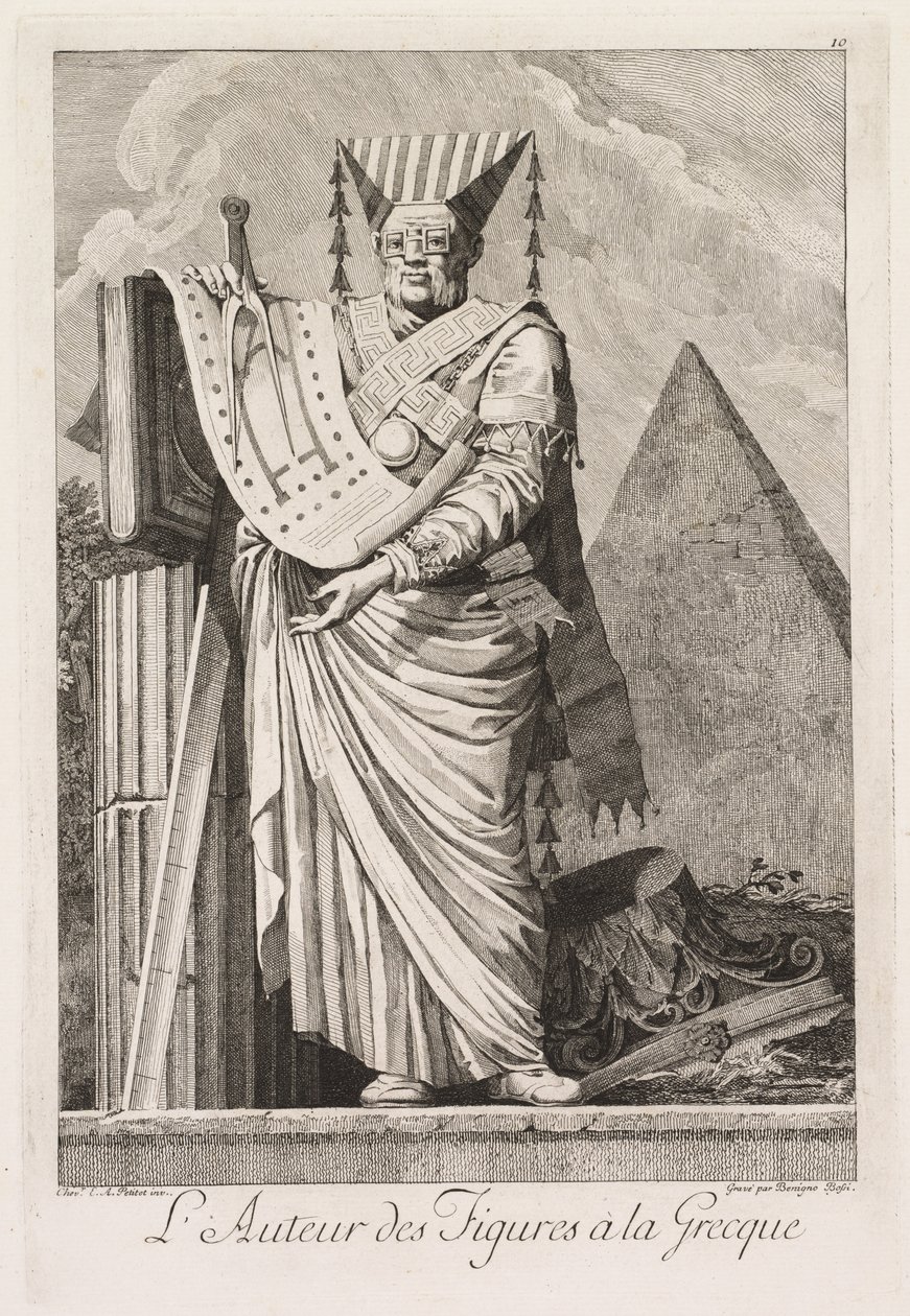 仮面舞踏会アラグレック：LAuteur des figureàla Grecque Plate 10、1771。 作： ベニーニョ・ボッシ