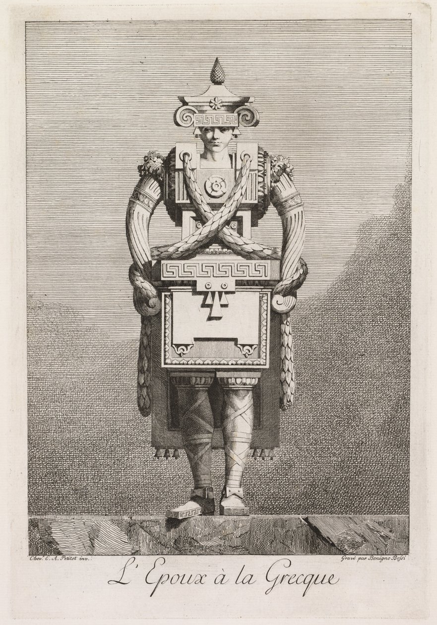 ギリシャの仮面舞踏会：LEpouxàla Grecque Plate 7、1771。 作： ベニーニョ・ボッシ