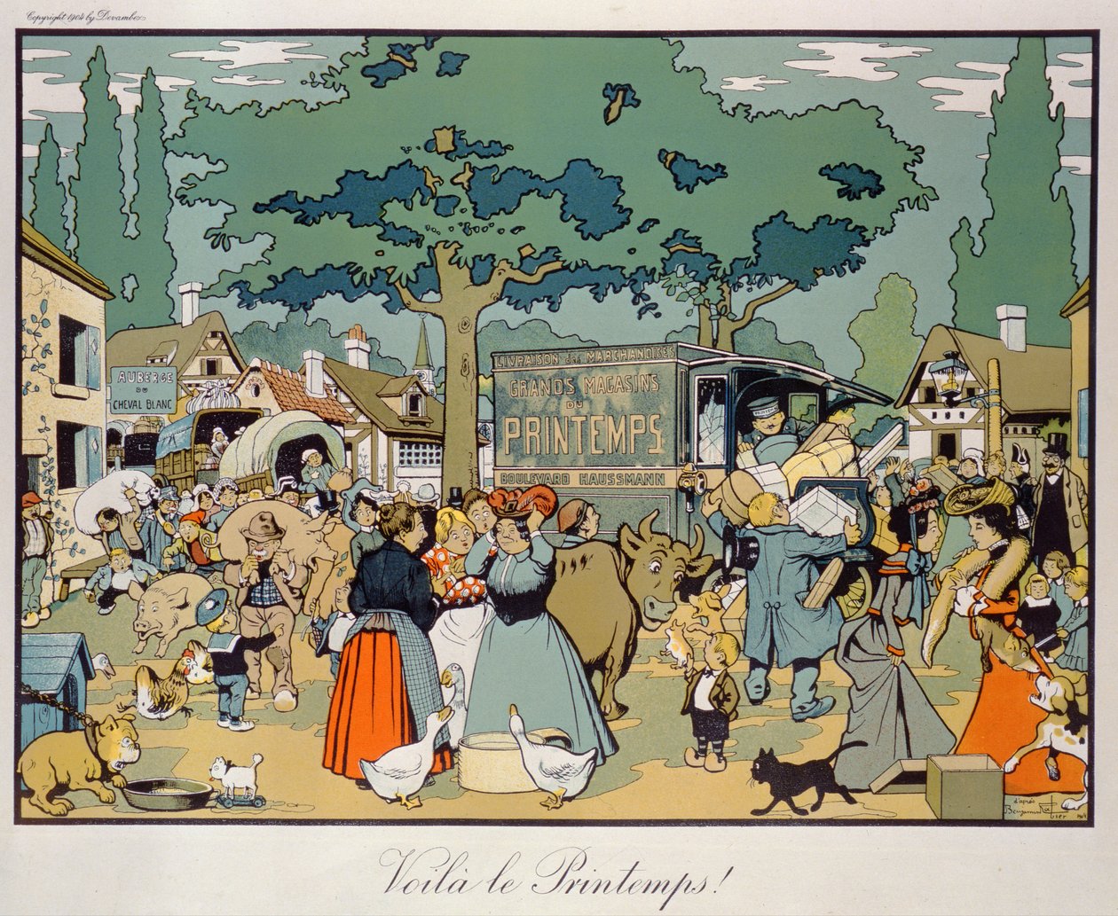 「Le Printemps」配信サービスのポスター広告、1904 作： ベンジャミン・ラビエ