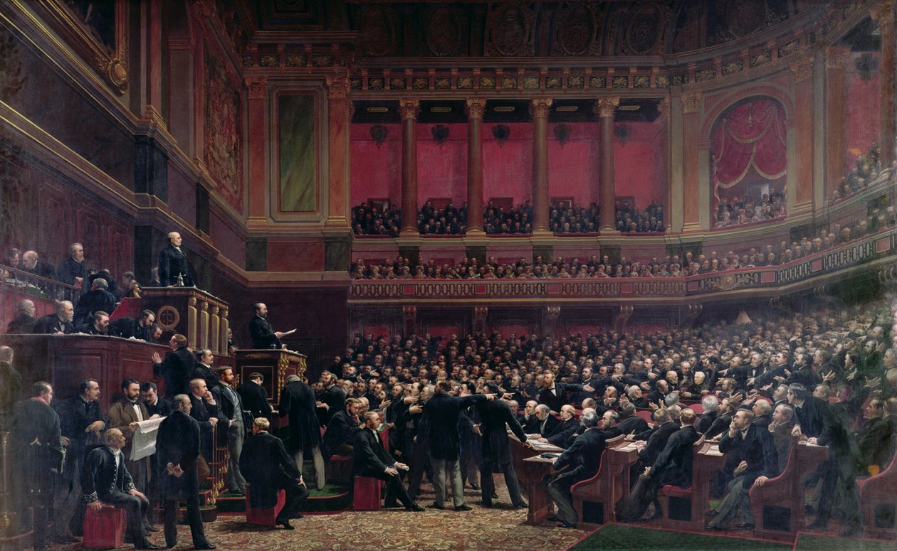 ルイアドルフティエール（1797-1877）1877年6月16日、1878年頃、会議中に議員から称賛 作： ベンジャミン・ウルマン