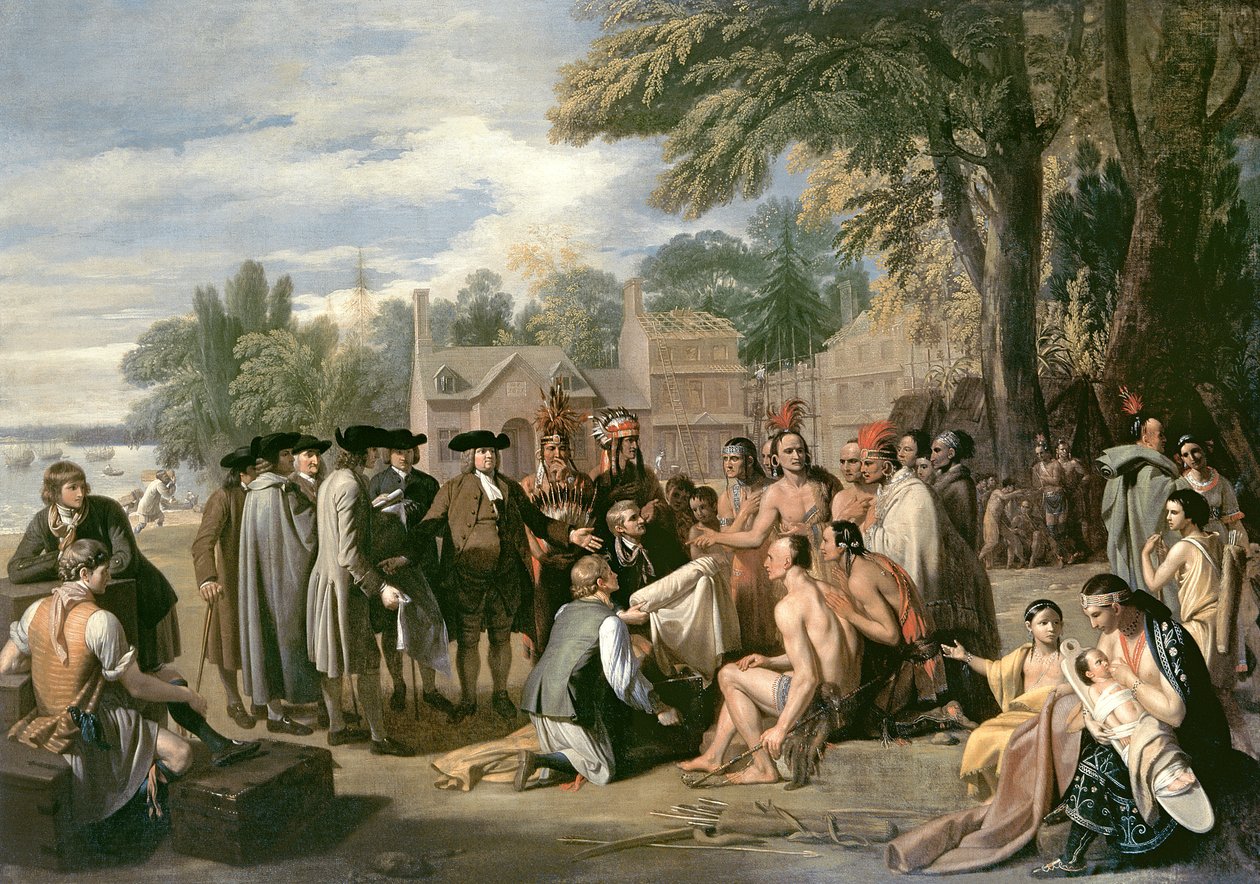 1683年、1771-72年11月のウィリアムペンとインディアンとの条約 作： ベンジャミンウェスト