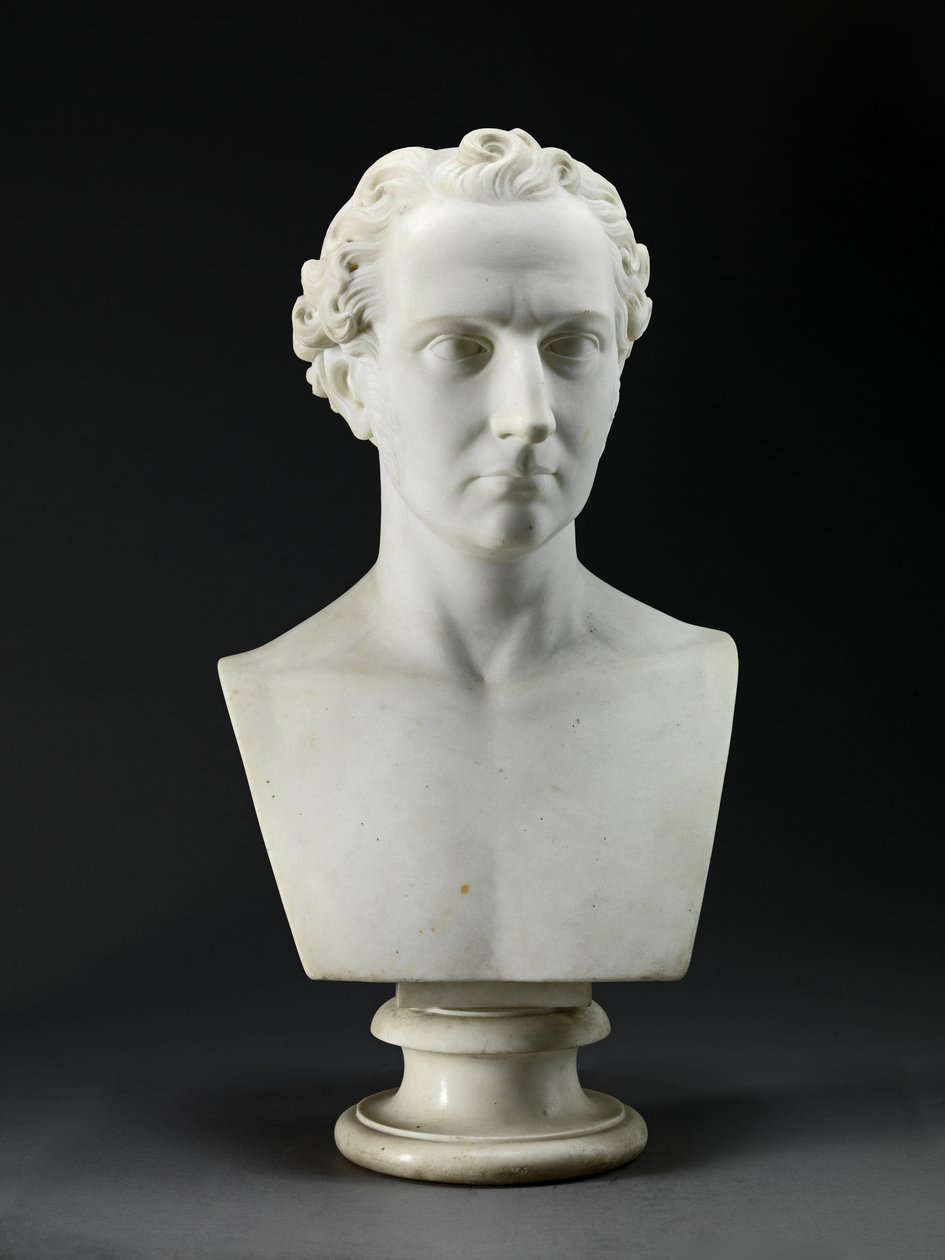 アーティストの兄弟、彫刻家、ジョン・ギブソン（1790-1866）1837-38（カラーラ大理石）の肖像画の胸像 作： ベンジャミンギブソン