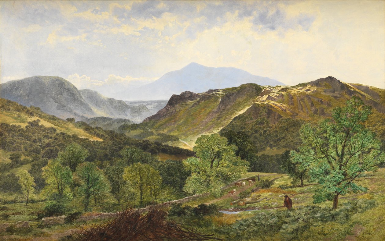 Moel Siabod-革の谷、1871年 作： ベンジャミンウィリアムズリーダー