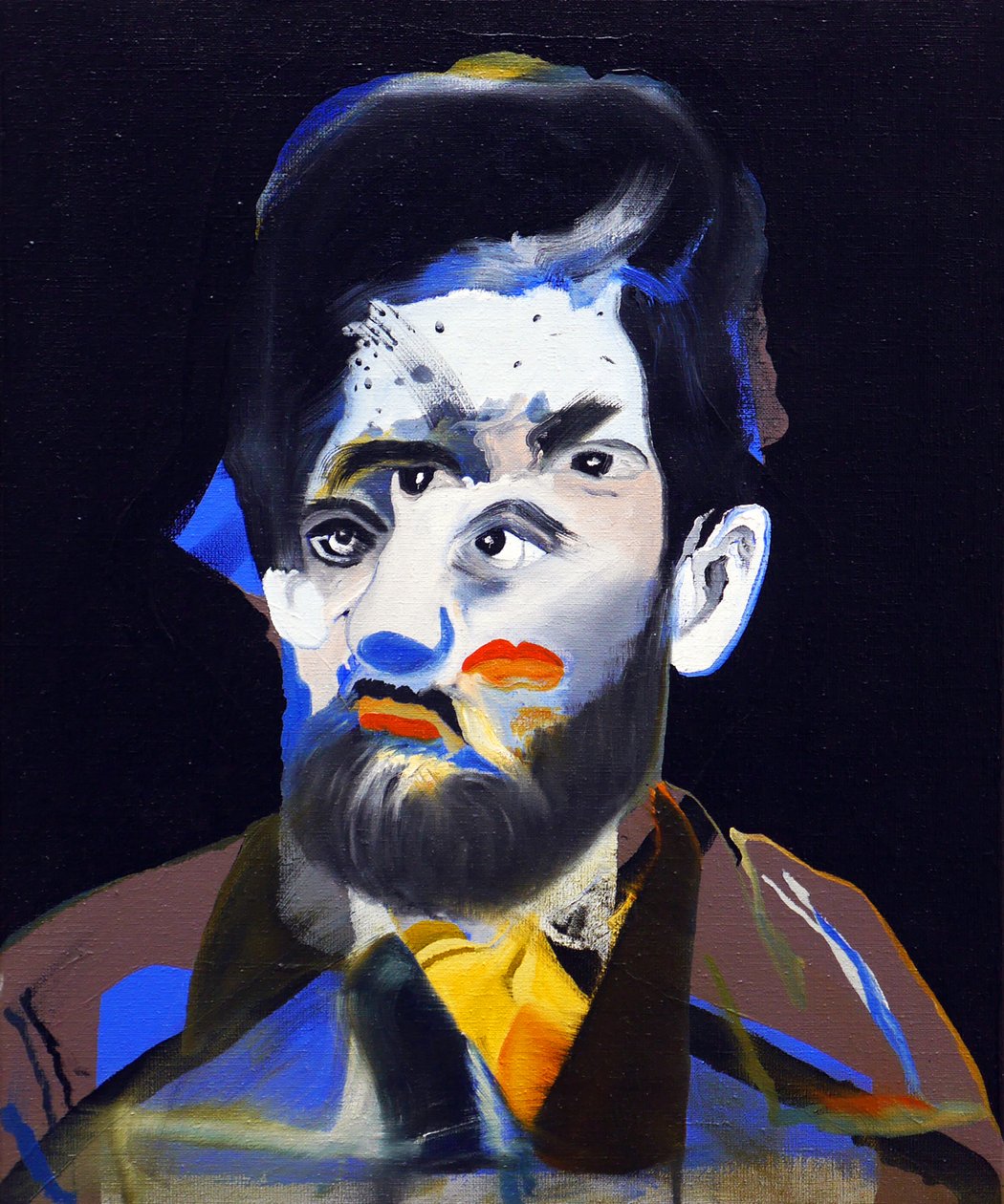 50 Major Writers In History : Émile Zola, 2015 (キャンバスに油彩、アクリル) 作： ブノワ・エルワン・ブシュロ
