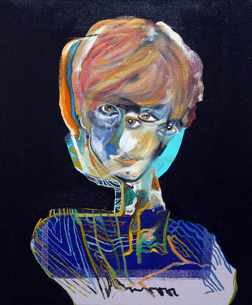 50 Major Writers In History : Françoise Sagan, 2015 (キャンバスに油彩、アクリル) 作： ブノワ・エルワン・ブシュロ