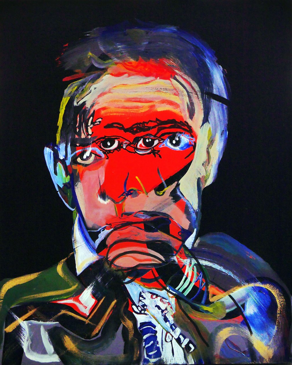 50 Major Writers In History : Juan Rulfo, 2015 (キャンバスに油彩、アクリル) 作： ブノワ・エルワン・ブシュロ