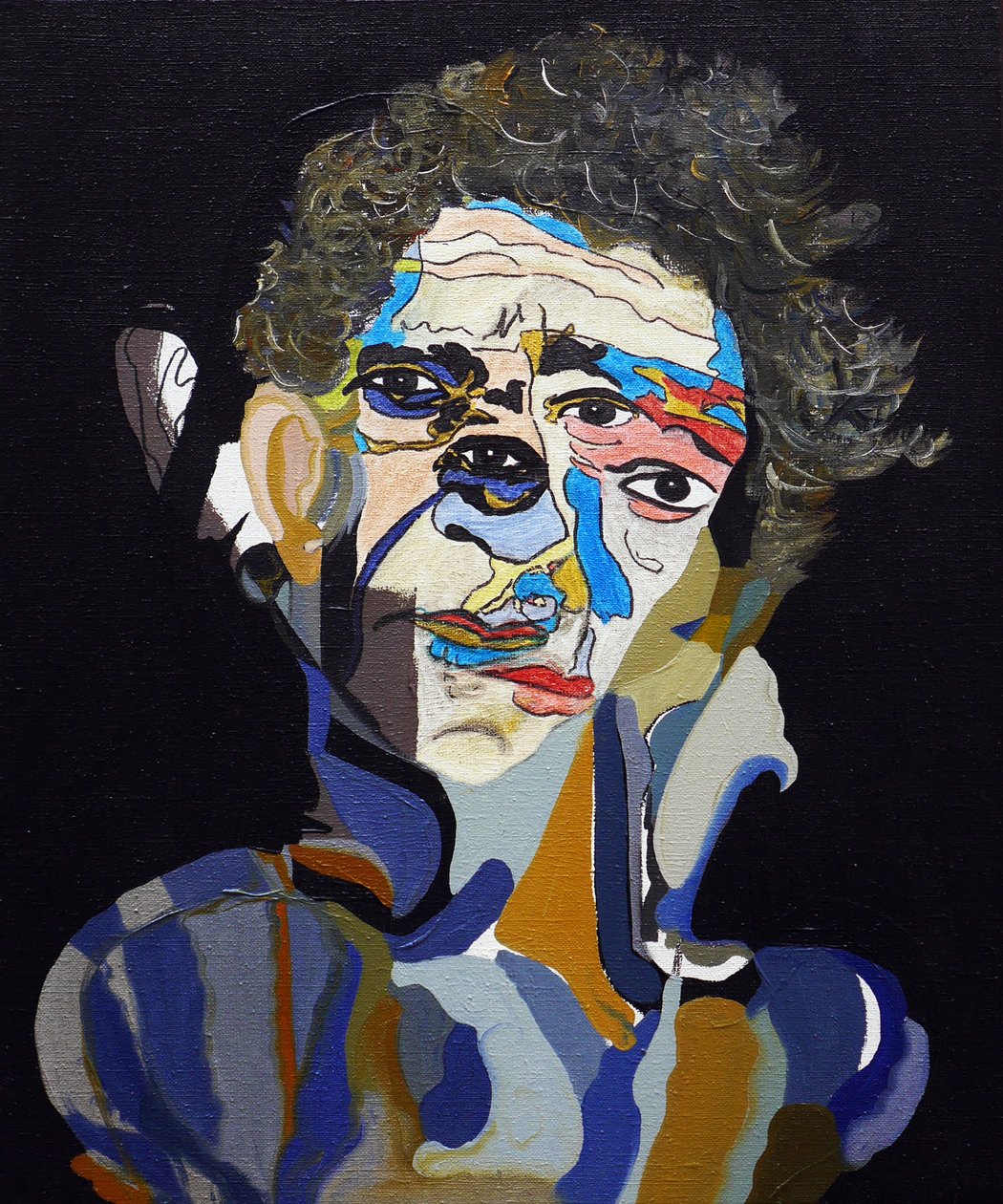 50 Major Writers In History : Norman Mailer, 2015 (キャンバスに油彩、アクリル) 作： ブノワ・エルワン・ブシュロ