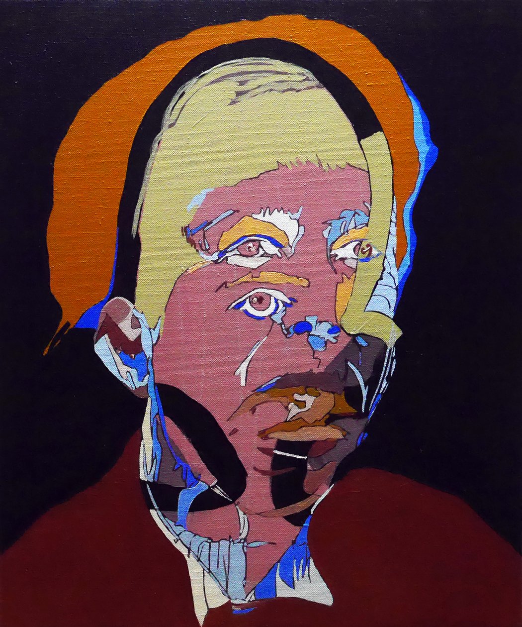 50 Major Writers In History : Simone de Beauvoir, 2015（キャンバスに油彩、アクリル） 作： ブノワ・エルワン・ブシュロ