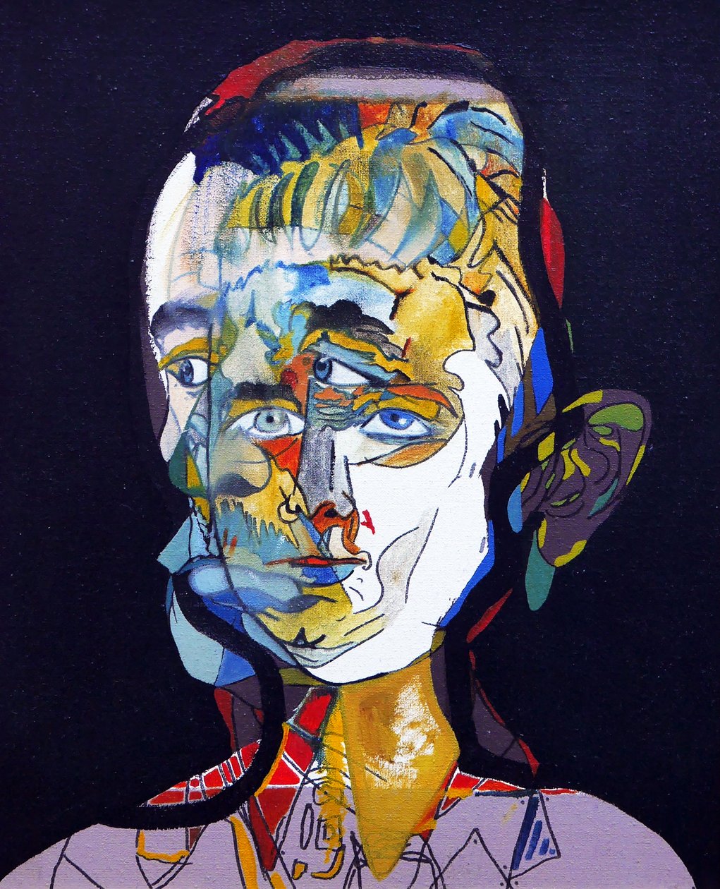 50 Major Writers In History : William Faulkner, 2015（キャンバスに油彩、アクリル画） 作： ブノワ・エルワン・ブシュロ