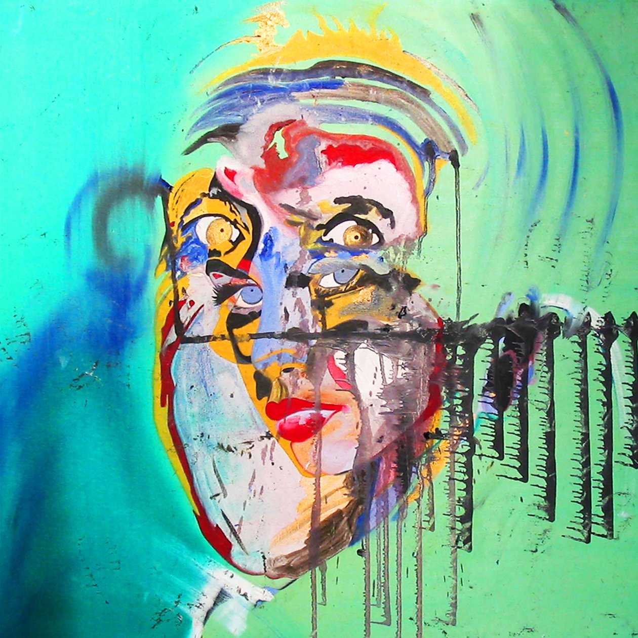 Surportrait : Brigitte Bardot  Albert Einstein, 2005（キャンバスに油彩） 作： ブノワ・エルワン・ブシュロ