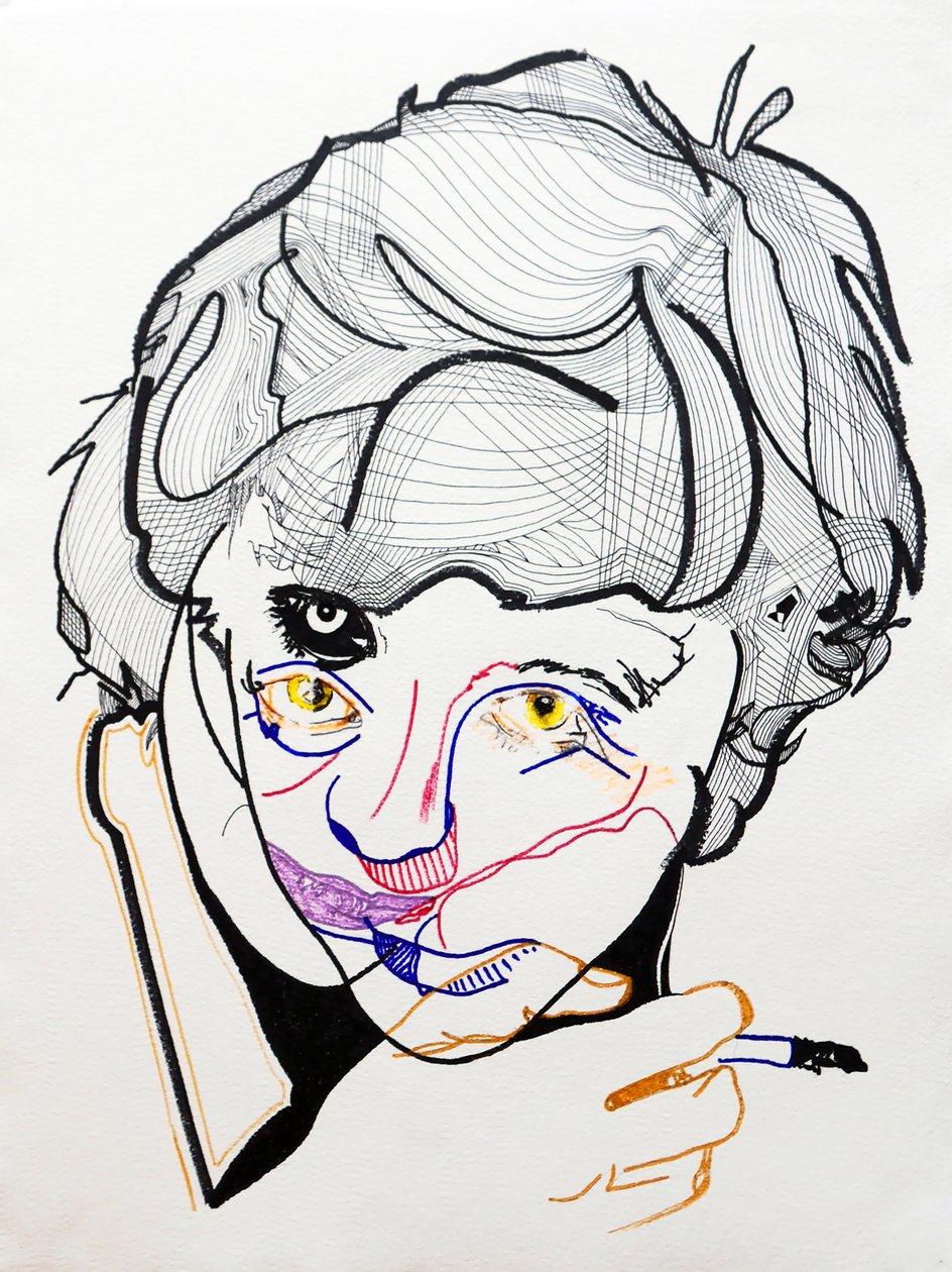 Surportrait : Françoise Sagan 2, 2019（アクリル、紙） 作： ブノワ・エルワン・ブシュロ