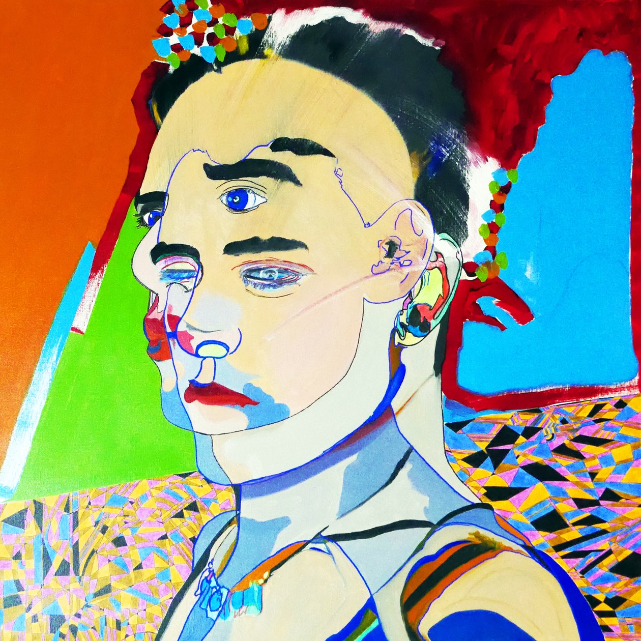 Surportrait : Juan Pablo Salazar perez, 2017（キャンバスに油彩） 作： ブノワ・エルワン・ブシュロ