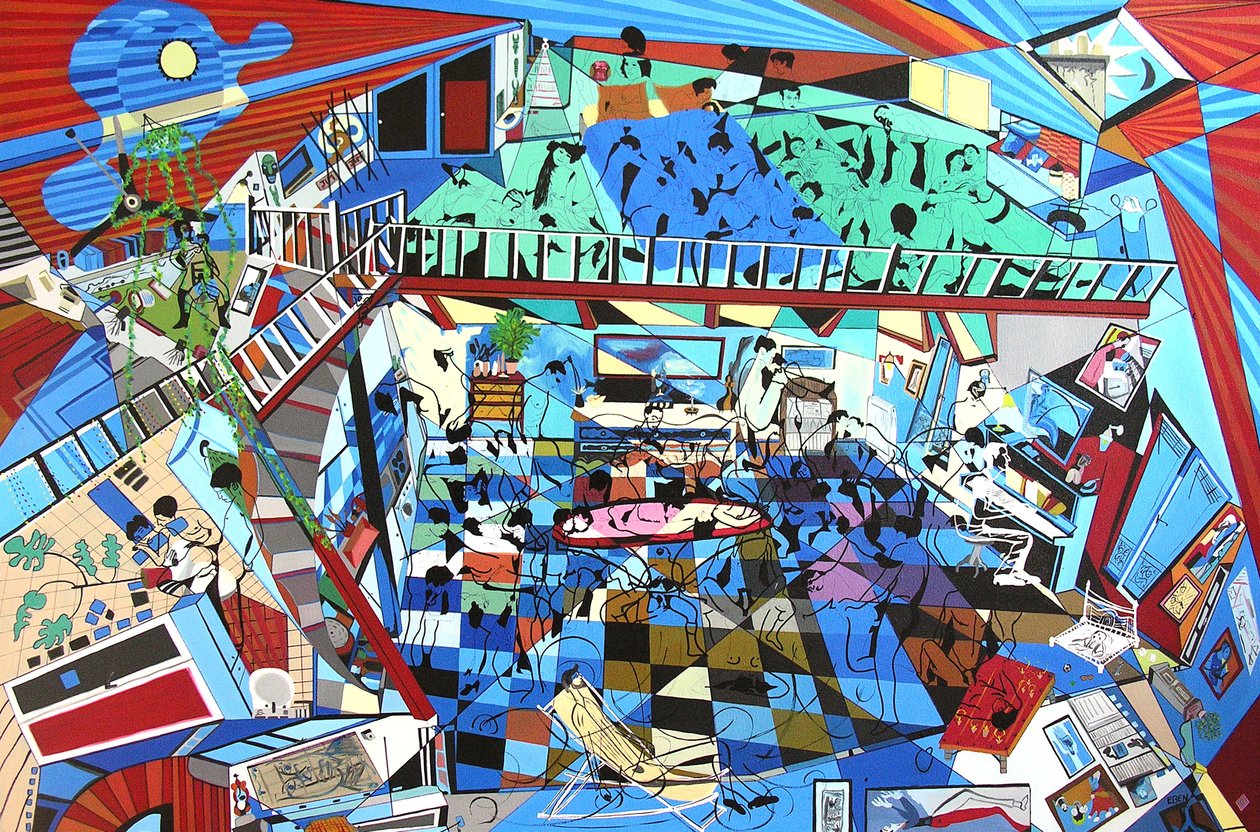 侵略者たち, 2000 （キャンバスに油彩、アクリル画） 作： ブノワ・エルワン・ブシュロ