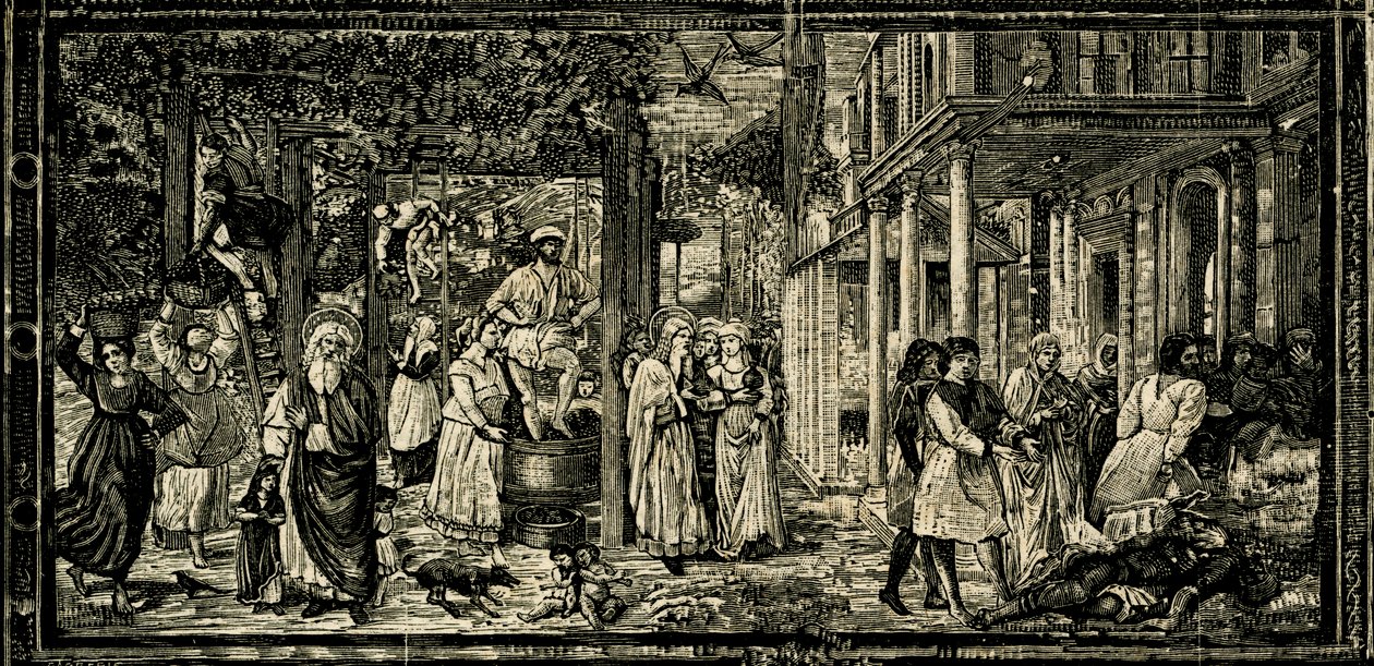 The Vintage (葡萄の収穫)“ 額装画 Jean-Franois Millet、葡萄畑にて