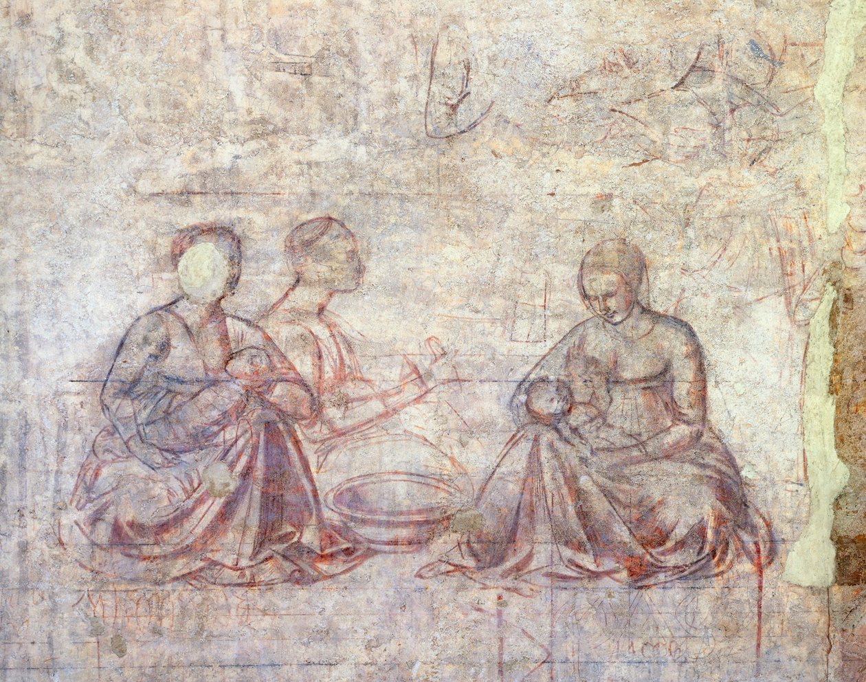 ベノッツォ・ゴッツォーリ（1421-1497）作「ヤコブとエサウの物語」、シノピア（下絵）、ディテール                                    アート作品の構成