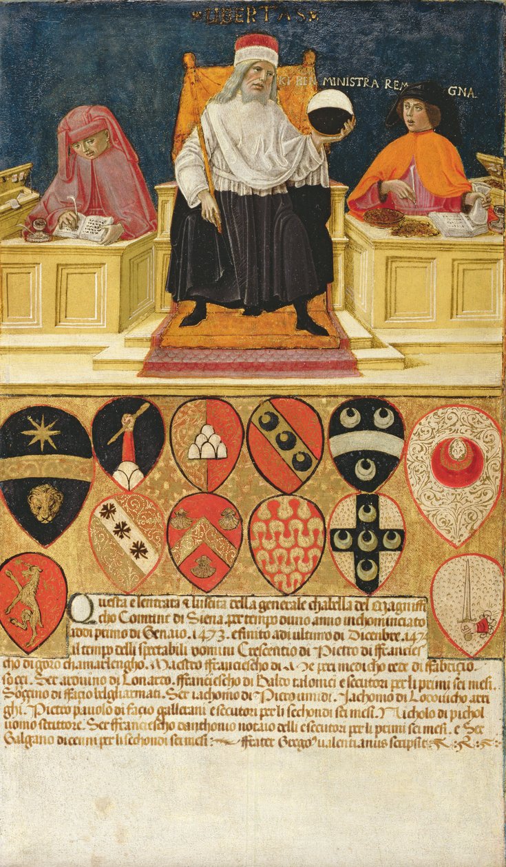 1474年、財政当局の善政 作： ベンヴェヌート・ディ・ジョヴァンニ
