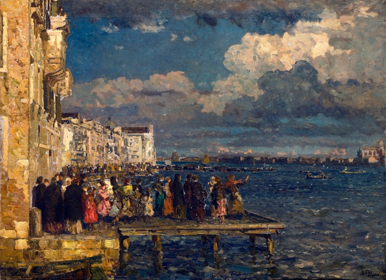 ヴェネツィア・レデントーレ祭の準備 ベッペ・チャルディ（1875-1932）作 1910-1915 個人蔵 作： ベッペ・チャルディ