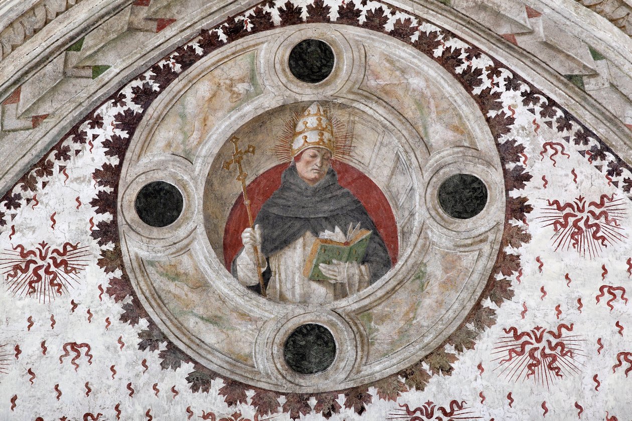 ドミニコ会の教皇（イノセント5世またはベノワ11世）の表現（ドミニコ会の教皇） ベルナルディーノ・ゼナーレとベルナルディーノ・ブチノーネによるフレスコ画 作： ベルナディーノとゼナーレ B. ブチノン