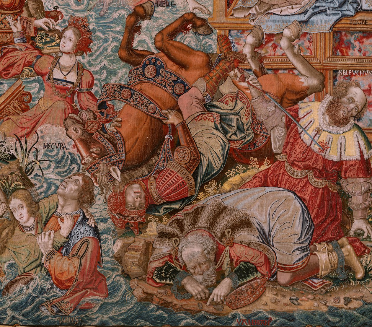Flämischer Wandteppich. Serie Die Ehren. Fortuna, Der Weg zu den Ehren. Fünfter Wandteppich der Serie. Modell Zeichner aus dem Kreis von Bernard van Orley und Jan Gossaert de Mabuse. Herstellung Pieter van Aelst, Brüssel von Bernaert van (circle of) Orley