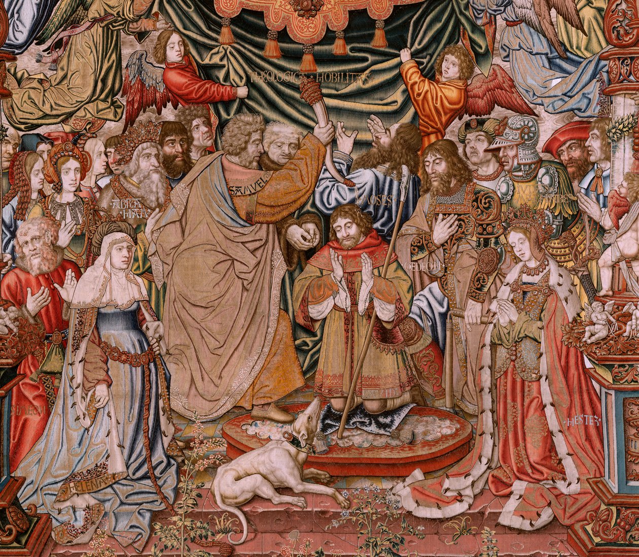 フランダースのタペストリー。 シリーズ The Honors; 貴族（ラ・ノブレザ）。 シリーズ4作目のタペストリー。 Bernard van Orley と Jan Gossaert (Mabuse) のサークルのモデル漫画家。 マニュファクチュール Pieter van Aelst, Brussels.Ca 1550. ファブリック ゴールド、シルバー、シルク、ウール 作： Bernaert van（円）Orley