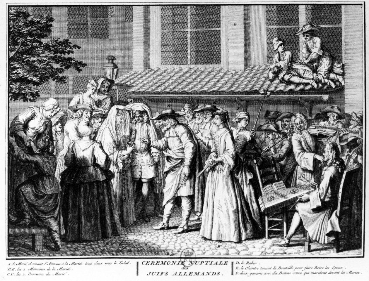 ドイツのユダヤ人の結婚式典、1725年 作： バーナード・ピカール